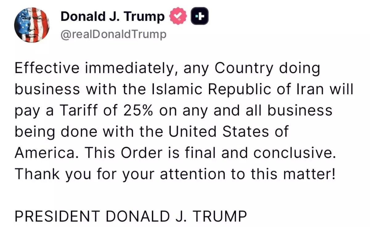 Trump’tan İran ile Ticaret Yaptırımı